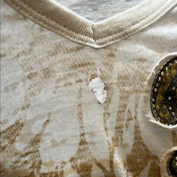 Rebel Spirit Women's White and Gold Embellished Top - Picture 3 of 3